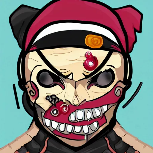 Image similar to portrait of a ninja pirate zombie robot