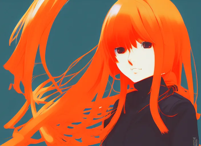 Prompt: anime girl with orange hair in the soviet pioneer form, manga, katsura masakazu, intricate, detailed, studio lighting, gradation, editorial illustration, matte print, ilya kuvshinov, concept art, digital