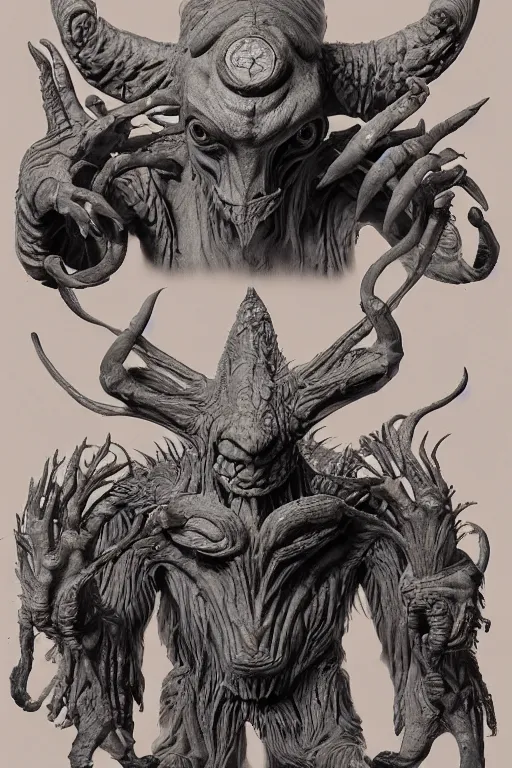 Image similar to creature concept art, weta studios, Guillermo Del Toro, pans labyrinth, Hellboy