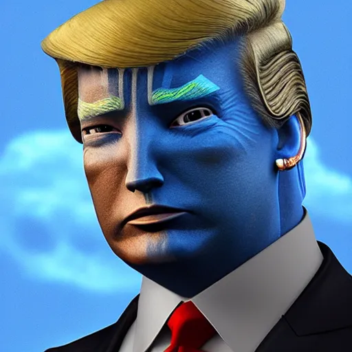 Prompt: donald trump as an avatar, photorealistic, cinematic