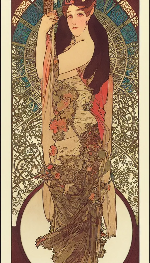 Image similar to the empress by mucha