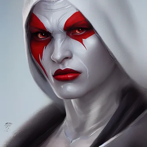 Image similar to portrait of a Darth Talon by Greg Rutkowski, she is about 20 years old, wearing white robes, Star Wars Expanded Universe, highly detailed portrait, digital painting, artstation, concept art, smooth, sharp foccus ilustration, Artstation HQ