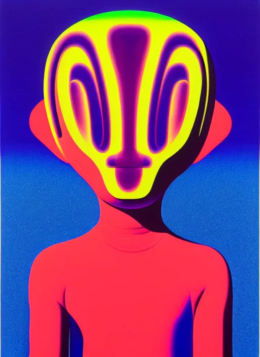 Image similar to alien by shusei nagaoka, kaws, david rudnick, airbrush on canvas, pastell colours, cell shaded, 8 k