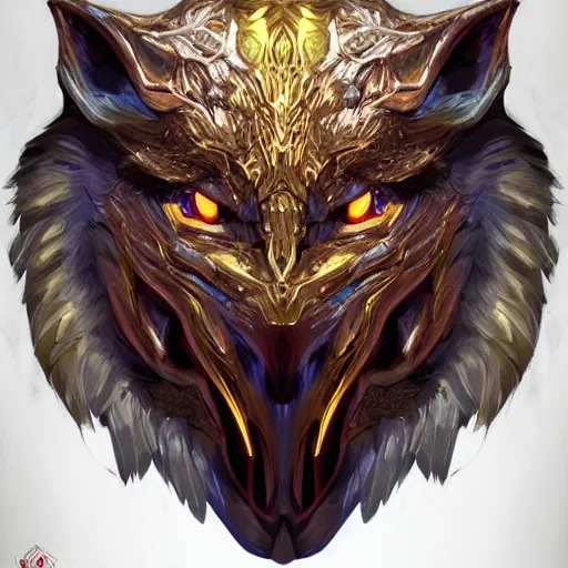 Prompt: metallic chimera portrait, d & d style, trending on artstation, colorful, intricate, art by kev chan