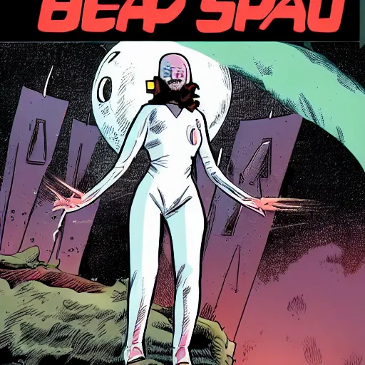 Image similar to woman in sci - fi suit tries to survive an undead outbreak in a dark spaceship, very detailed comic book