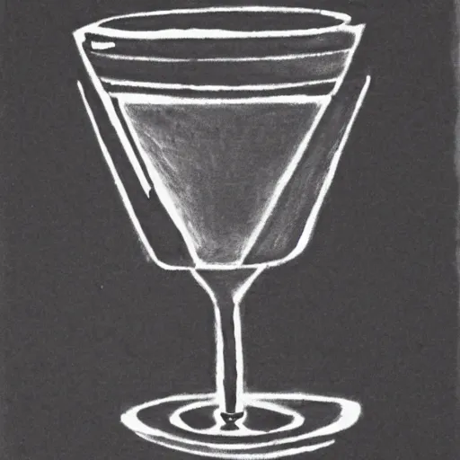 Prompt: simple ink drawing of a crystal chalice