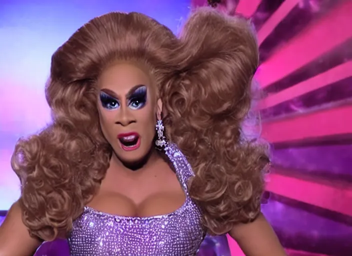 Prompt: broadcast still of jordan peterson in drag as a contestant of ru paul's drag race, 4 k