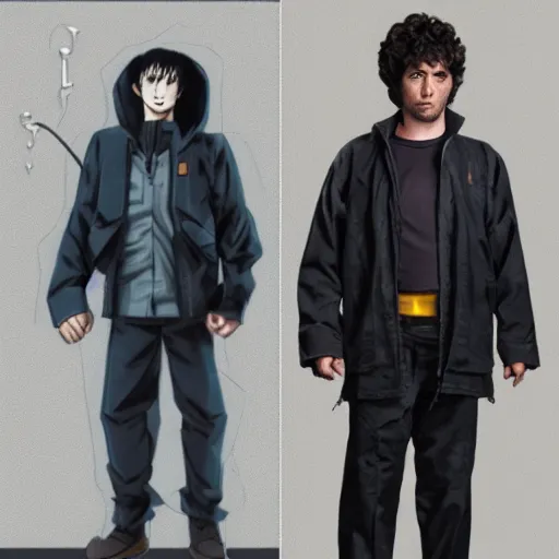 Image similar to spike spiegel wearing techwear, anime