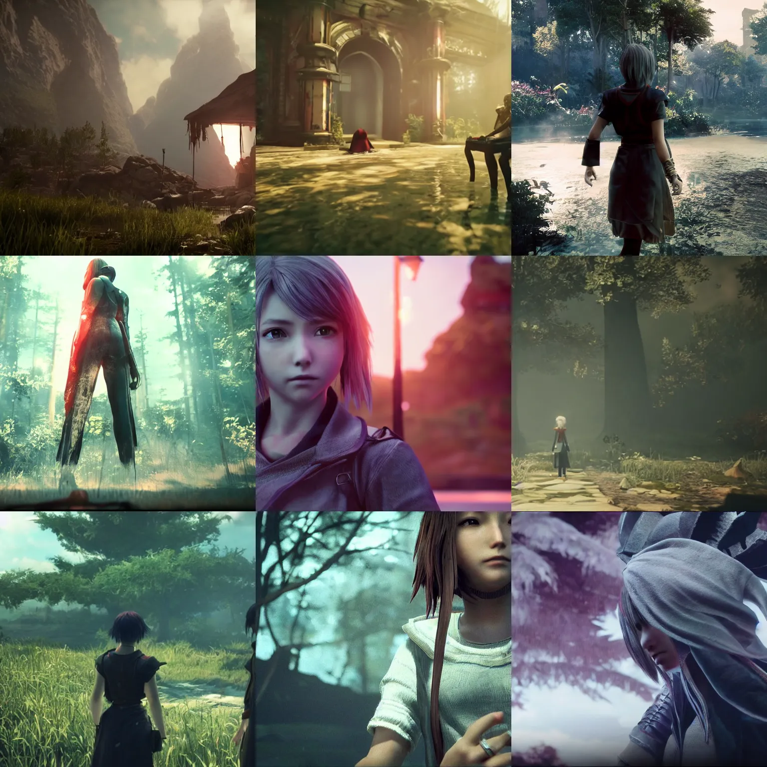 Movie still from square enix cinematic game trailer, Stable Diffusion