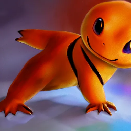 Prompt: highly realistic pokemon charmander, oil on canvas, intricate, portrait, 8 k highly professionally detailed, hdr, cgsociety