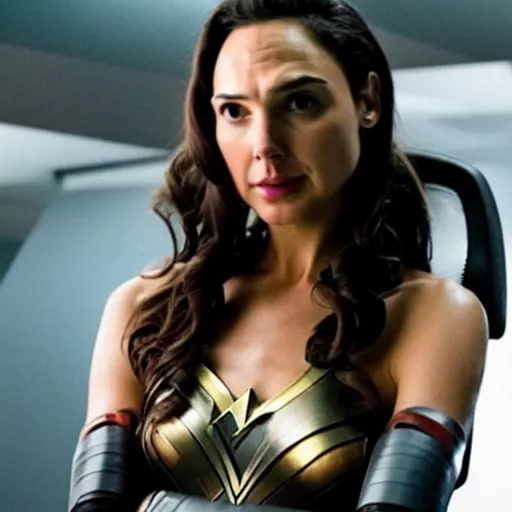 Prompt: movie film still of Gal Gadot as Professor X in a new X-men movie, cinematic