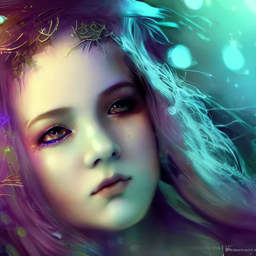 Prompt: beautiful girl + a muse of beauty, crying, smeared makeup, runny mascara, smokey eyes, long flowing crimson hair, purple and teal costume, young female face, pixiv, cinematic top lighting, insanely detailed and intricate, face by wlop, Charlie Bowater + rule of thirds, asymmetric composition, ornate, matte painting, cinematic, cgsociety, 8k, high resolution