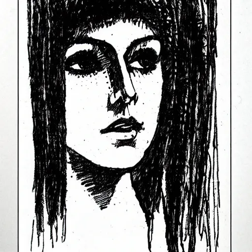 Image similar to drawing portrait of woman by Druillet