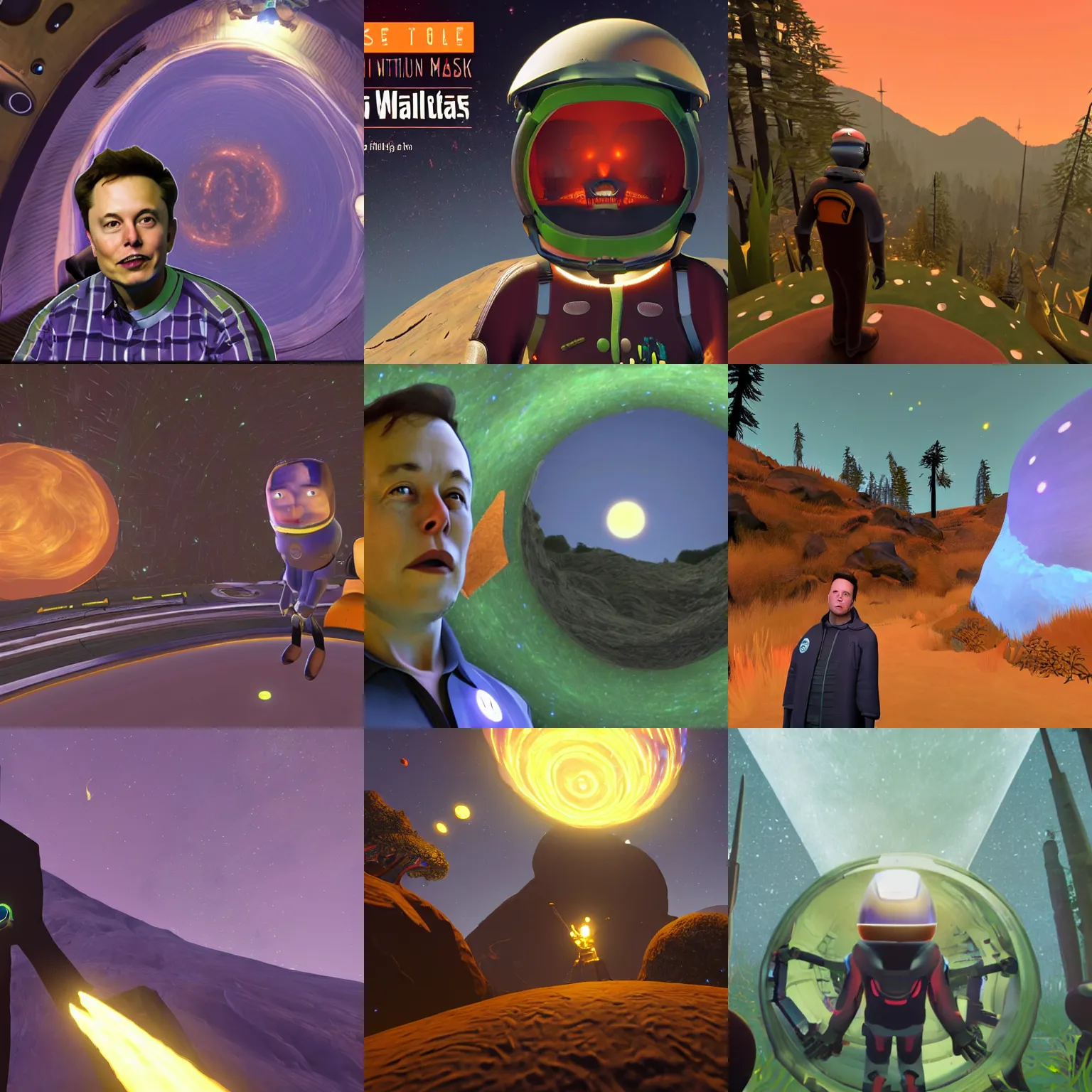 Prompt: elon musk in Outer Wilds