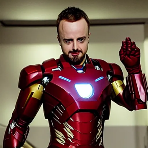 Prompt: Jessie Pinkman is Ironman starring in Ironman-5 release date 2033