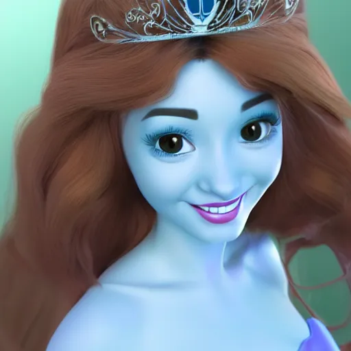 Image similar to a photorealistic 3d disney princess