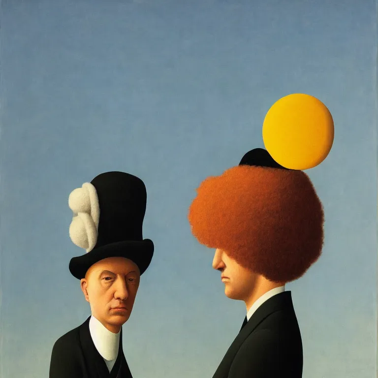 Image similar to portrait of a man with sun instead of his head, by rene magritte, centered, detailed painting, hd, hq, high resolution, high detail, 4 k, 8 k