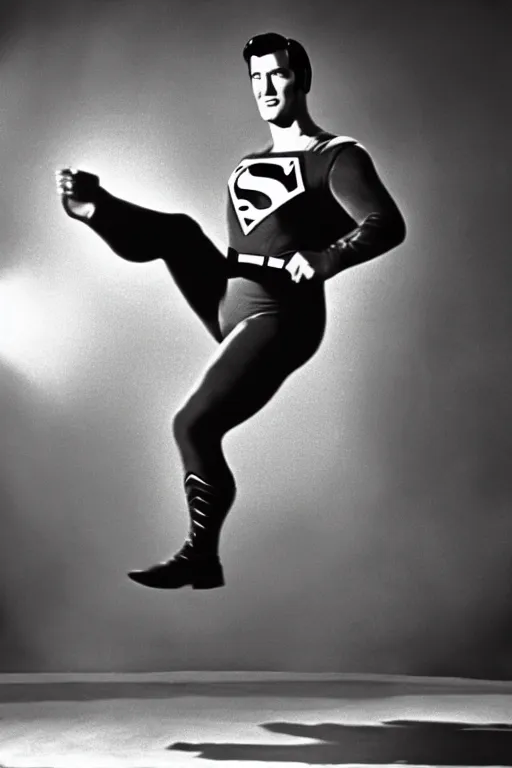 Image similar to rock hudson playing superman in 1 9 7 8, superhero, dynamic, 3 5 mm lens, heroic, studio lighting