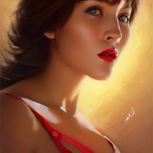 Prompt: a portrait of a very beautiful woman in a spacesuit with deep dueling scar across cheek, brown eyes, shoulder-length brown hair, red lips, bored, illustration, soft lighting, soft details, painting oil on canvas by mark arian by artgerm, trending on artstation, 4k, 8k, HD