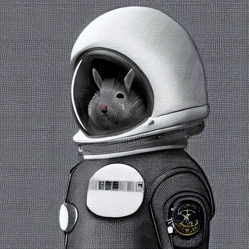 Image similar to a chinchilla in a astronaut suit, 3 d, sci - fi fantasy, intricate, elegant, highly detailed, lifelike, photorealistic, digital painting, artstation, illustration, concept art, sharp focus, art in the style of shigenori soejima