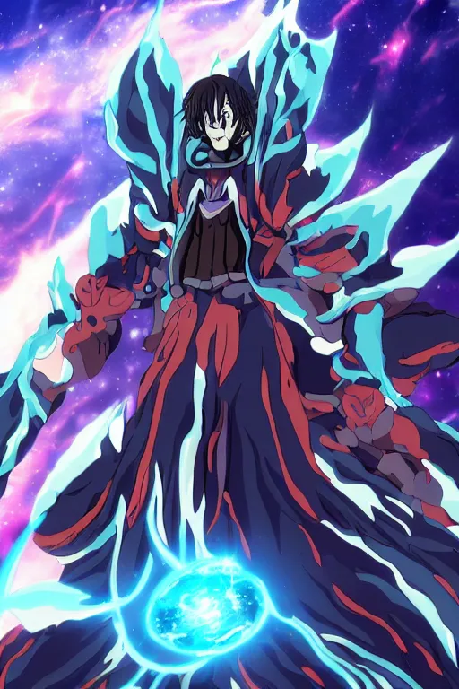 Prompt: Anime of Horrific cosmic abyssal formless creature wielding a powerful planet destroying weapon to pierce the heavens full body portrait , 8k, anime aesthetic, cinematic, dramatic, ominous, symmetrical