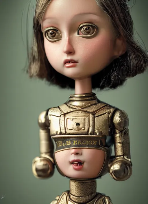Prompt: closeup profile portrait of tin toy girl joan of arc, bikini, depth of field, zeiss lens, detailed, symmetrical, centered, fashion photoshoot, by nicoletta ceccoli, mark ryden, lostfish, breathtaking, 8 k resolution, extremely detailed, beautiful, establishing shot, artistic, hyperrealistic, octane render