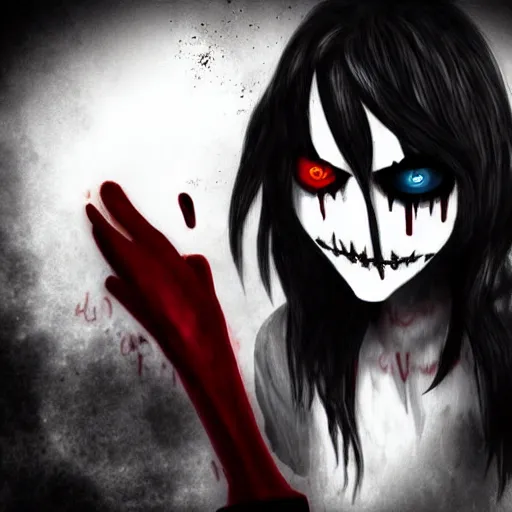 jeff the killer, scary, creepy, insane, inspirational,, Stable Diffusion