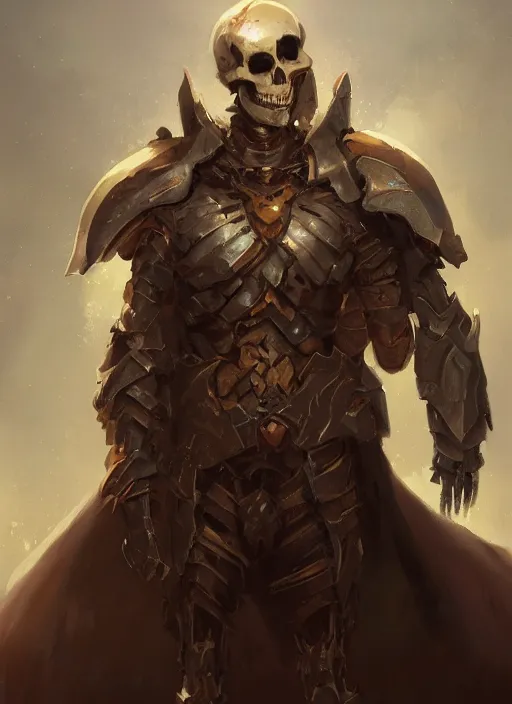 Prompt: Portrait of a paladin skeleton by greg rutkowski