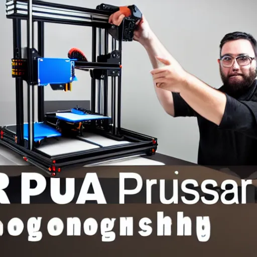 Image similar to prusa 3 d printer high end photoshoot