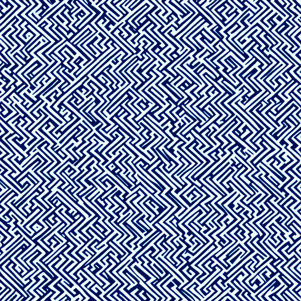 Prompt: seamless blue colored maze texture art, 4k