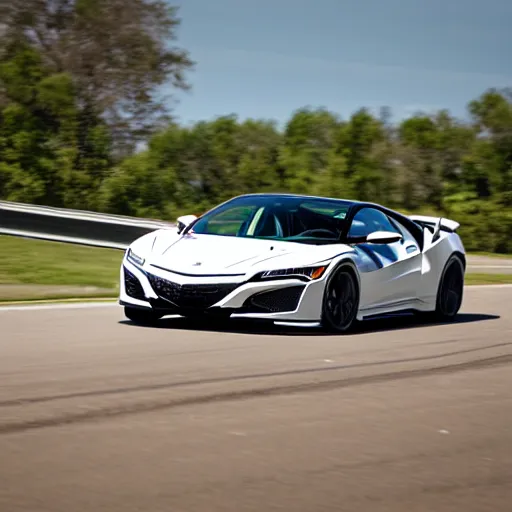 Image similar to nsx type r in white, action photo