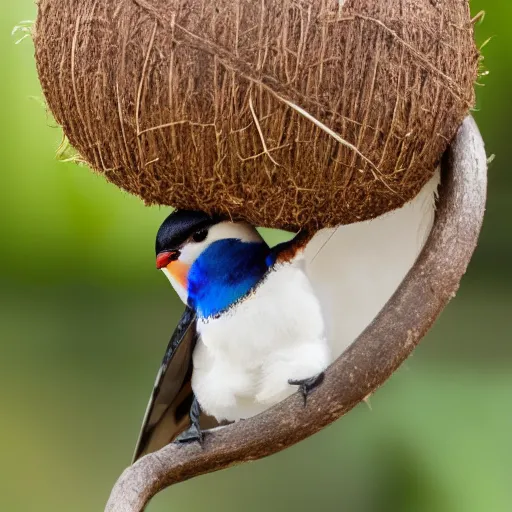 Image similar to photo of an african swallow carrying a coconut