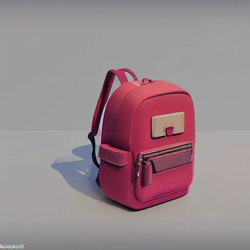 Prompt: a model backpack in strawberry fruit shape, digital art, artgem, octane render, lowpoly render, artstation, hasselblad photo, 4 k resolution, fashion design, product photo, product design