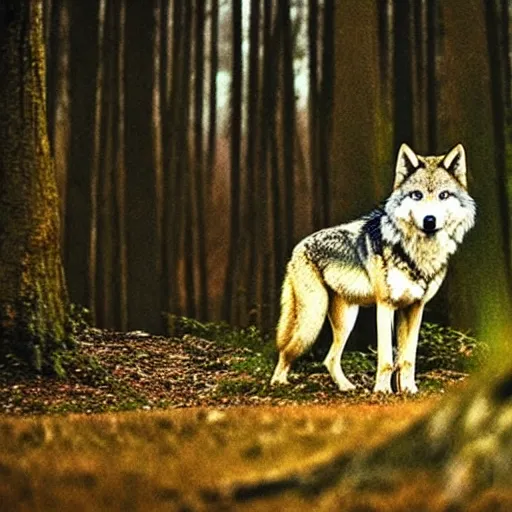 Image similar to wolf in the forest. photo from national geographic