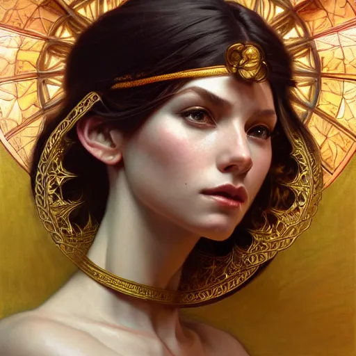 Image similar to perfectly-centered-Portrait of a Goddess, intricate, highly detailed, digital painting, artstation, concept art, smooth, sharp focus, illustration, Unreal Engine 5, 8K, art by artgerm and greg rutkowski and alphonse mucha