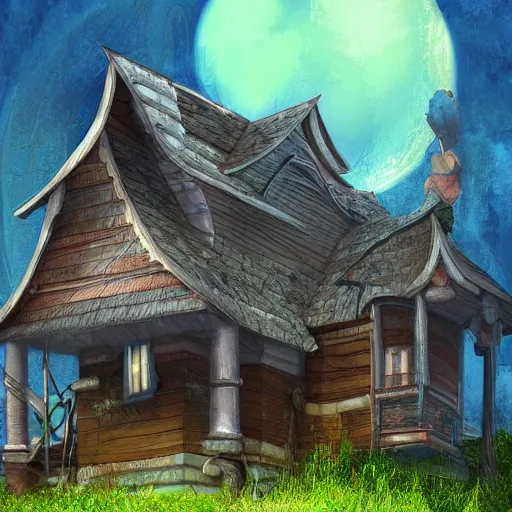 Prompt: a house, fantasy, digital art