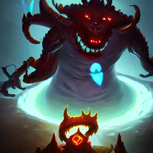 Image similar to rock monster spirit rock shadow fiend from dota 2, dnd style, epic fantasy game art, by Greg Rutkowski, hearthstone artwork