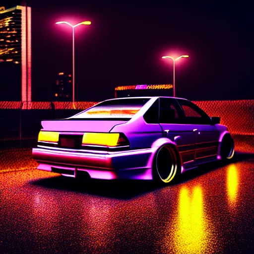 Prompt: a car JZX90 turbo at illegal car meet, Saitama prefecture, city midnight mist neon lights, cinematic color, photorealistic, highly detailed, 200MM