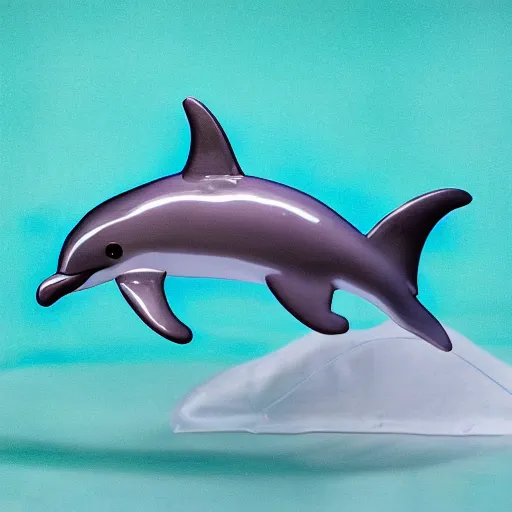 Image similar to a dolphin made of plastic