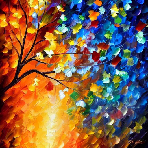 Image similar to fractal artwork by missy gainer at deviantart, style of leonid afremov