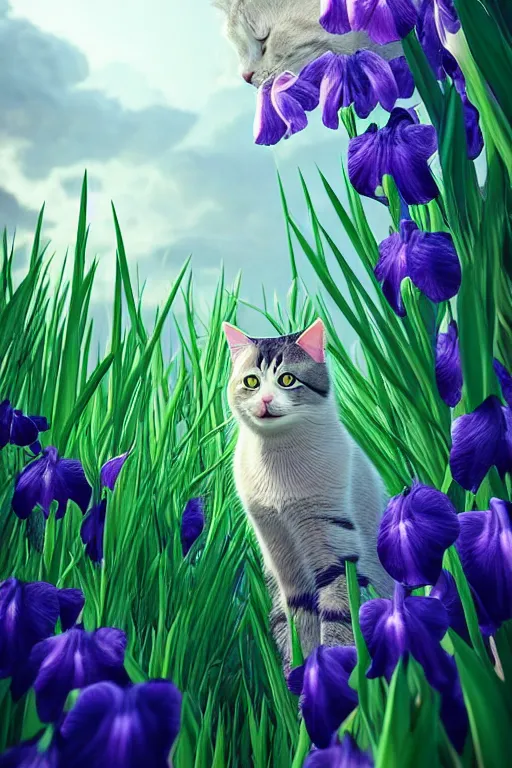 Prompt: a cat looking at the most beautiful thing in the world, wide irises, this is beautiful, volumetric lighting, epic composition, hyper detailed, ultra realistic, sharp focus, octane render, pinterest trending, sense of awe, 4 k