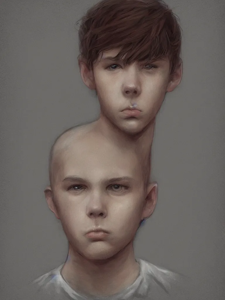 Image similar to beautiful sad boy portrait by Disney Concept Artists, blunt borders, rule of thirds