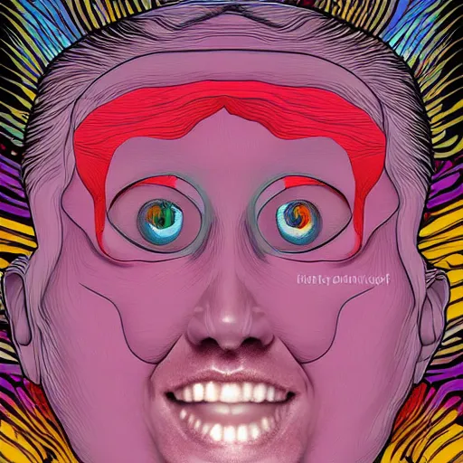 Prompt: illustration, digital art of a person whose eyes contains the entire universe, surreal art