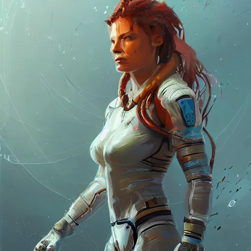 Image similar to a detailed full body portrait of a sarah kerrigan, clear background, artwork, symmetrical face, by ismail inceoglu