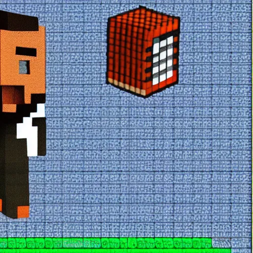 Prompt: Kanye West minecraft