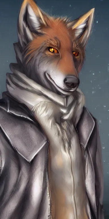 Image similar to gorgeous stylish anthro werefox in the city, fursona furry art commission, hibbary, photorealistic, furaffinity