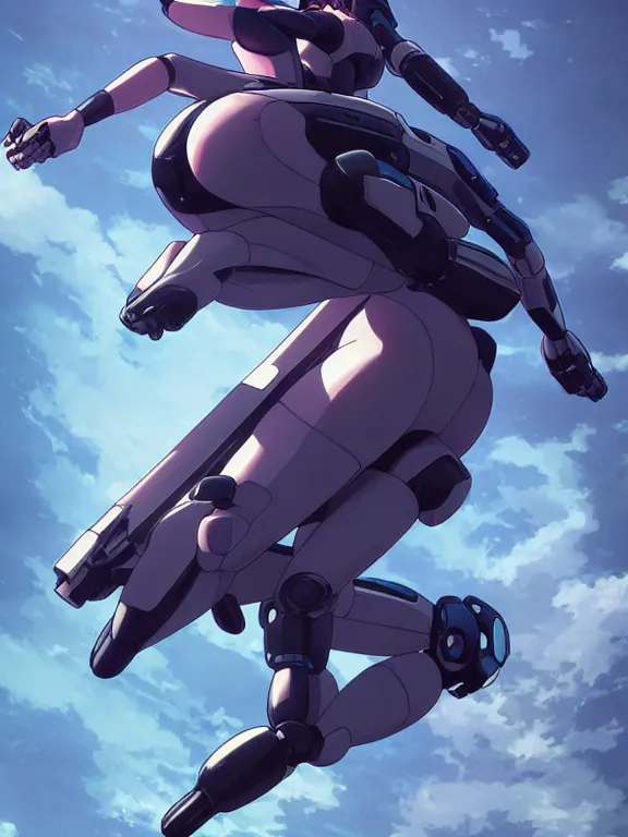 Image similar to a fullbody action still of motoko kusanagi riding on top of a tachikoma, the major ghost in the shell : : stand alone complex, under repairs, maintenance : : by ilya kuvshinov, rossdraws, artgerm, sola digital arts, anti aliasing, raytracing : :