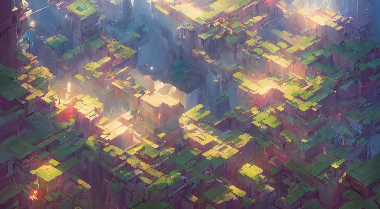 Image similar to flag colored wall fortress greeble illusion landscape wonderworld paradize, behance hd by jesper ejsing, by rhads, makoto shinkai and lois van baarle, ilya kuvshinov, rossdraws global illumination