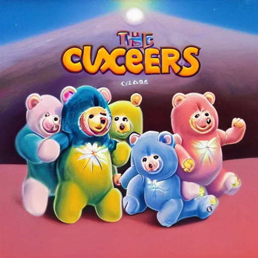 Image similar to the care bears on iron maiden album cover, 8 k resolution hyperdetailed surrealism