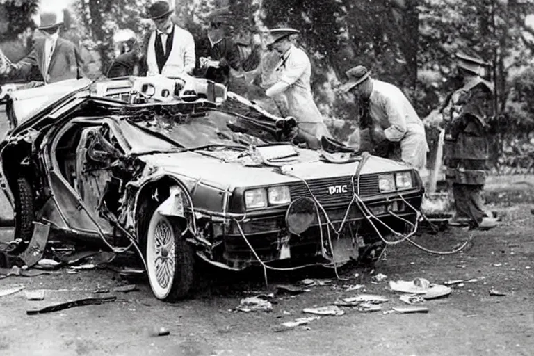 Image similar to car crash 1 9 2 2 delorean